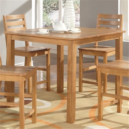 Latestluxury CB06-T-OAK Caf Pub Counter Height Square Table - Natural Oak LA143147